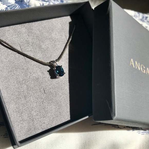 ANGARA blue topaz on 925 sterling silver snake chain. - Picture 4 of 5